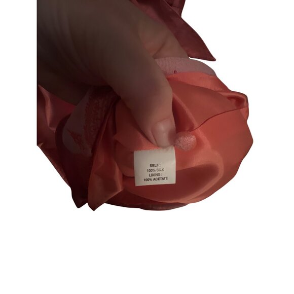 Kay Unger Womens Silk Knee-Length Dress With Embroidered Hem - Size 14 - Picture 5 of 5